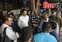 दिवा शहरातील अंतर्गत स्वच्छतेबाबत ; नगरसेवक आदेश भगत यांनी घेतली सफाई कामगारांची भेट