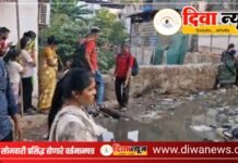 दिवा शहरातील नालेसफाईचा शिवसेना (उद्धव बाळासाहेब ठाकरे) पक्षाच्या महिला संघटिका ज्योती पाटील यांनी केला पाहणी दौरा